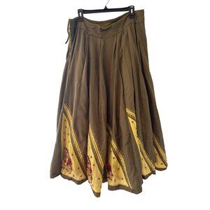 Handmade Boho Patchwork Maxi Skirt Embroidered & Sequin Accents